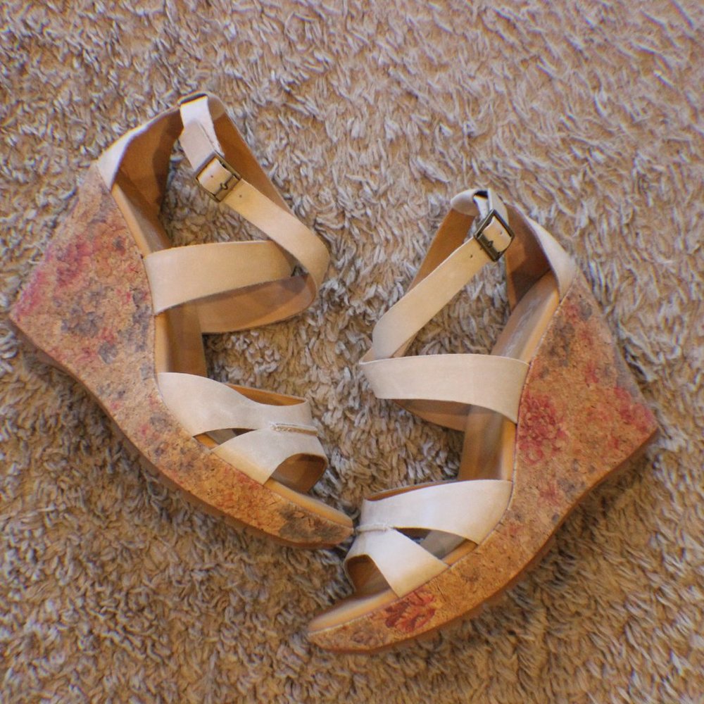 Kork-Ease Floral Lokoya Cork Wedge Sandal